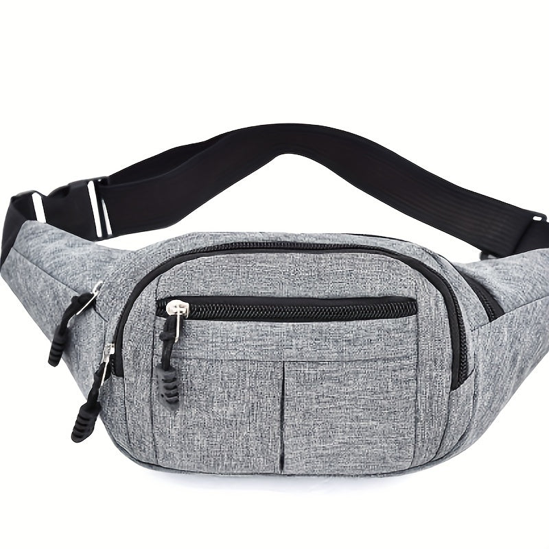 Large Capacity Fanny Pack - Durable, Water-Resistant Nylon Waist Bag for Outdoor Sports &amp; Business Use