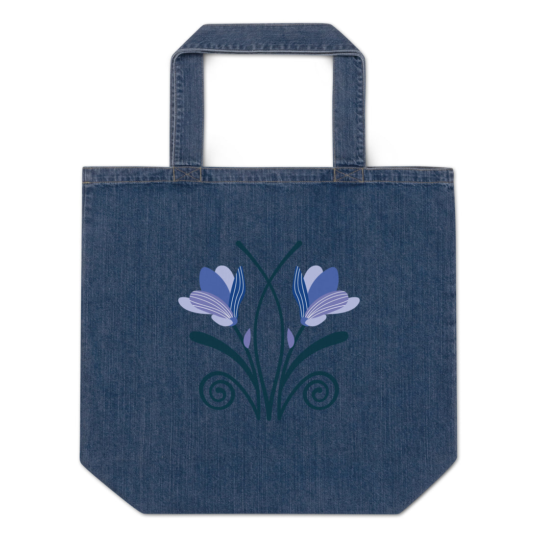 Purple Organic denim tote bag