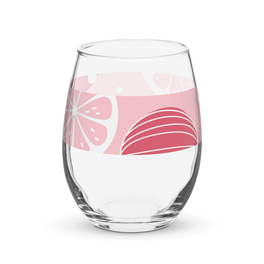 Pink Citrus Stemless wine glass