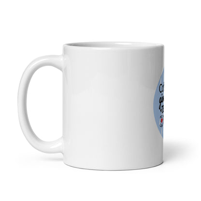 White glossy mug