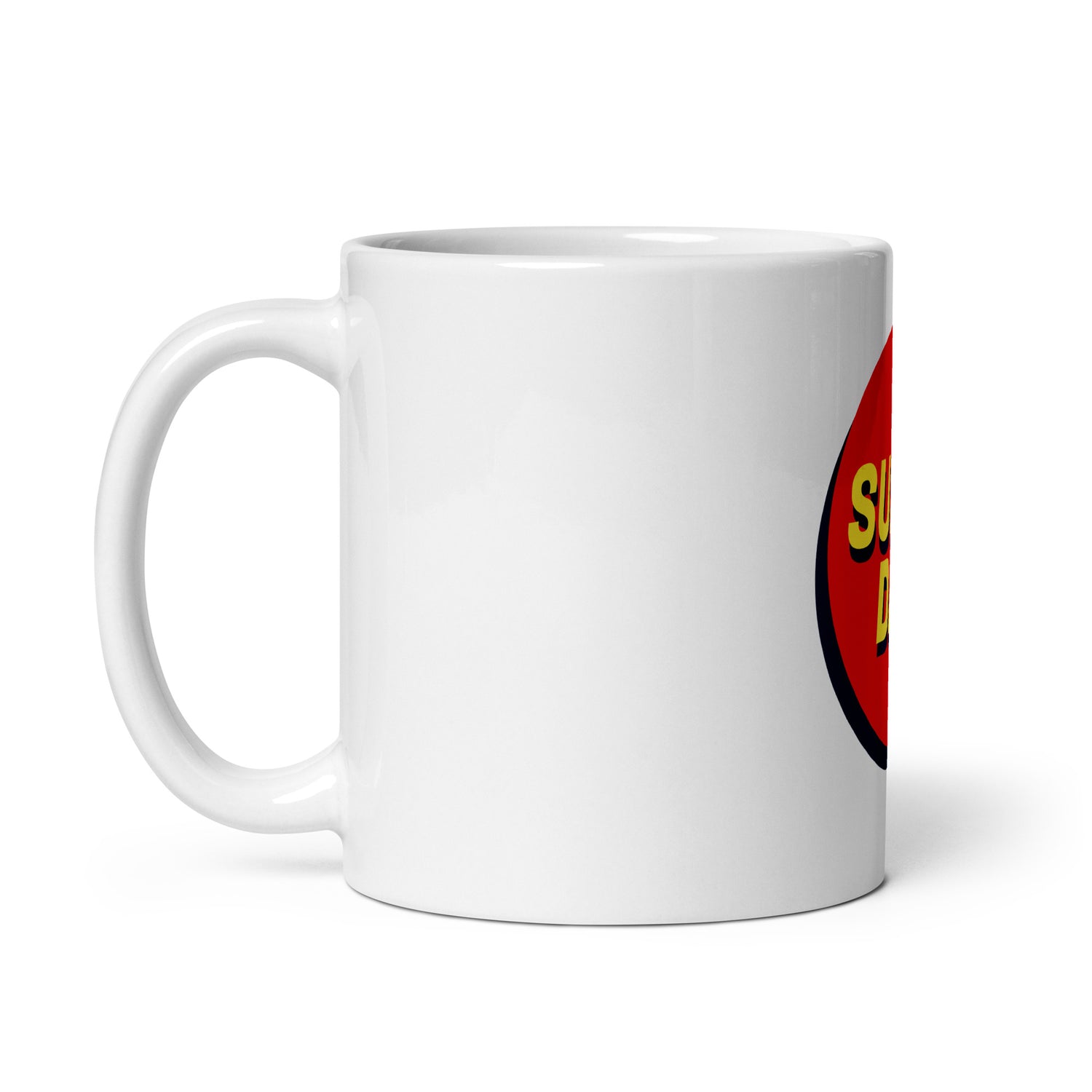 White glossy mug